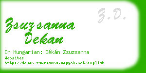 zsuzsanna dekan business card