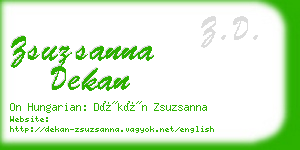 zsuzsanna dekan business card